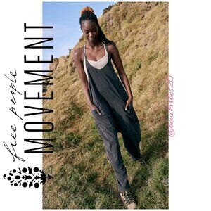 FP MOVEMENT BY FREE PEOPLE Hot Shot Onesie Washed Black M NWOT